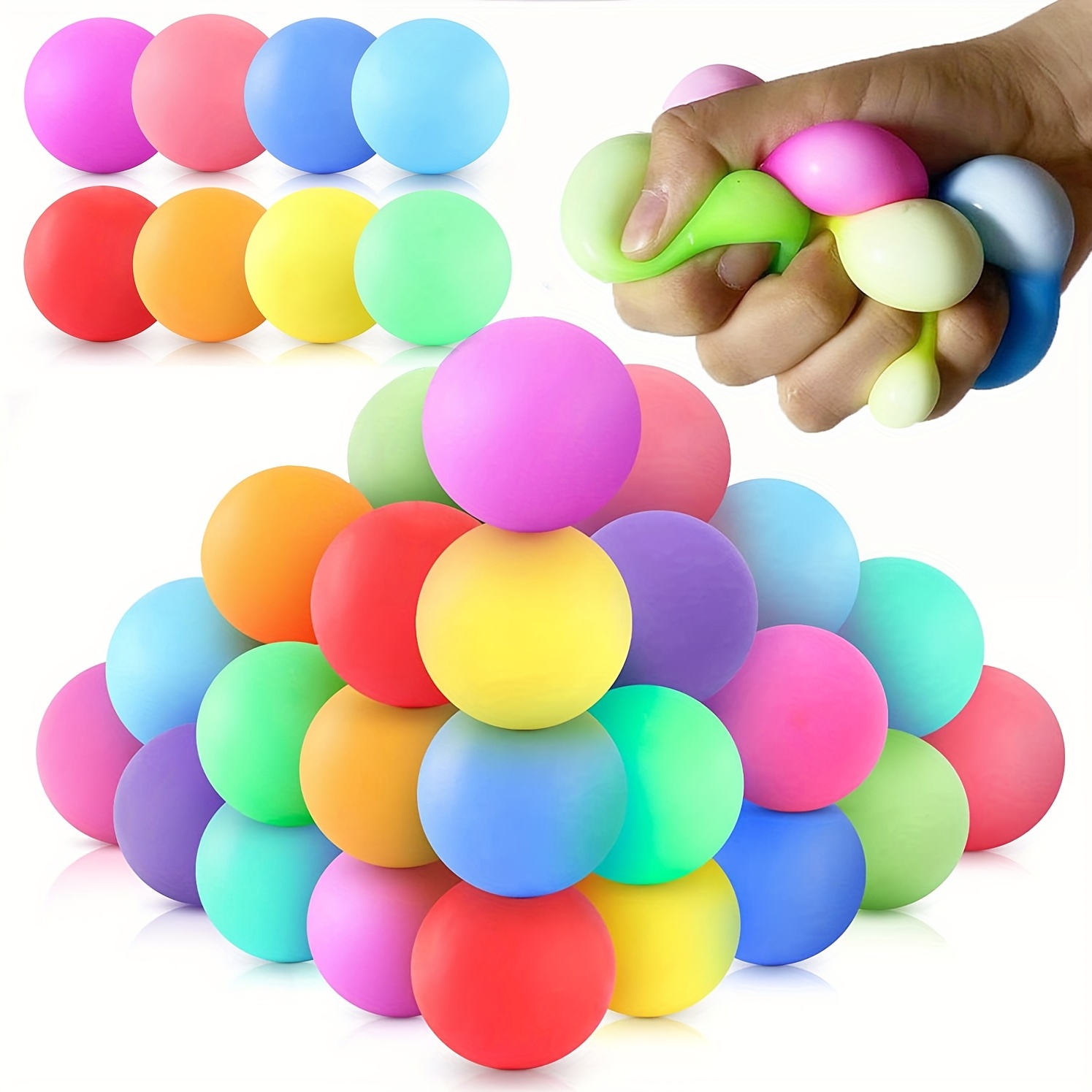 MHDUYEG 20 Piezas Mini Bolas de Estrés, Pelota Antiestres Niños Stress Ball  Squeeze Ball Pelota Antiestres, Pelota Antiestres Adultos Mano con Perlas  de Agua para Descompresión para Niños y Adultos : 