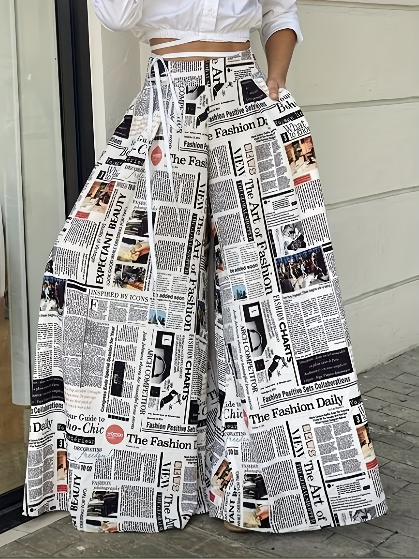 Plus Size Elegant Pants Women's Plus Plaid Print Elastic - Temu Canada