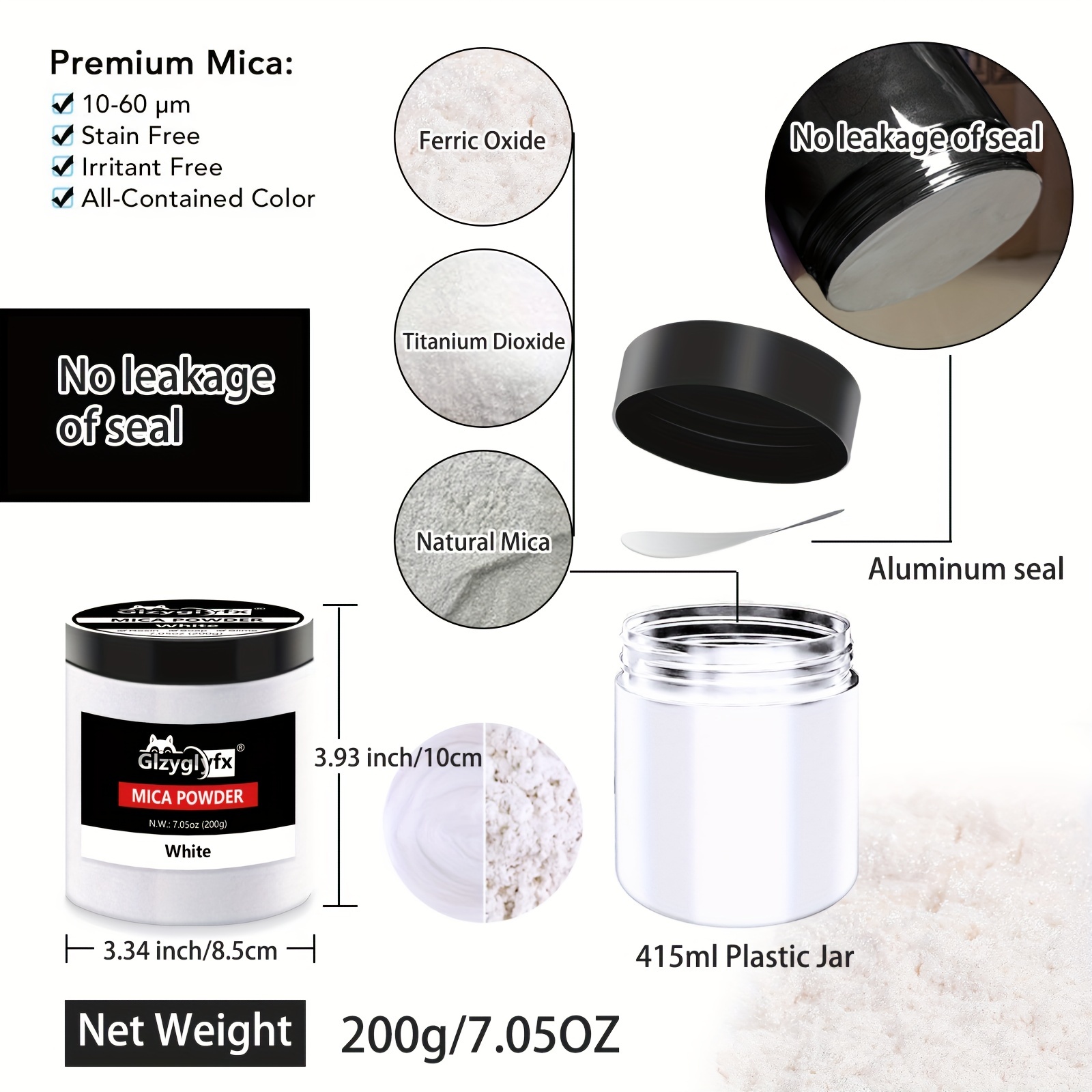 White Mica Powder Pigment For Epoxy Resin Diy Arts Crafts - Temu