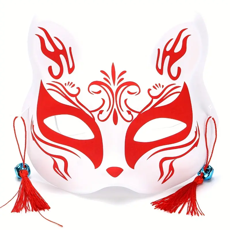 Cat Half Mask 1 Red And White