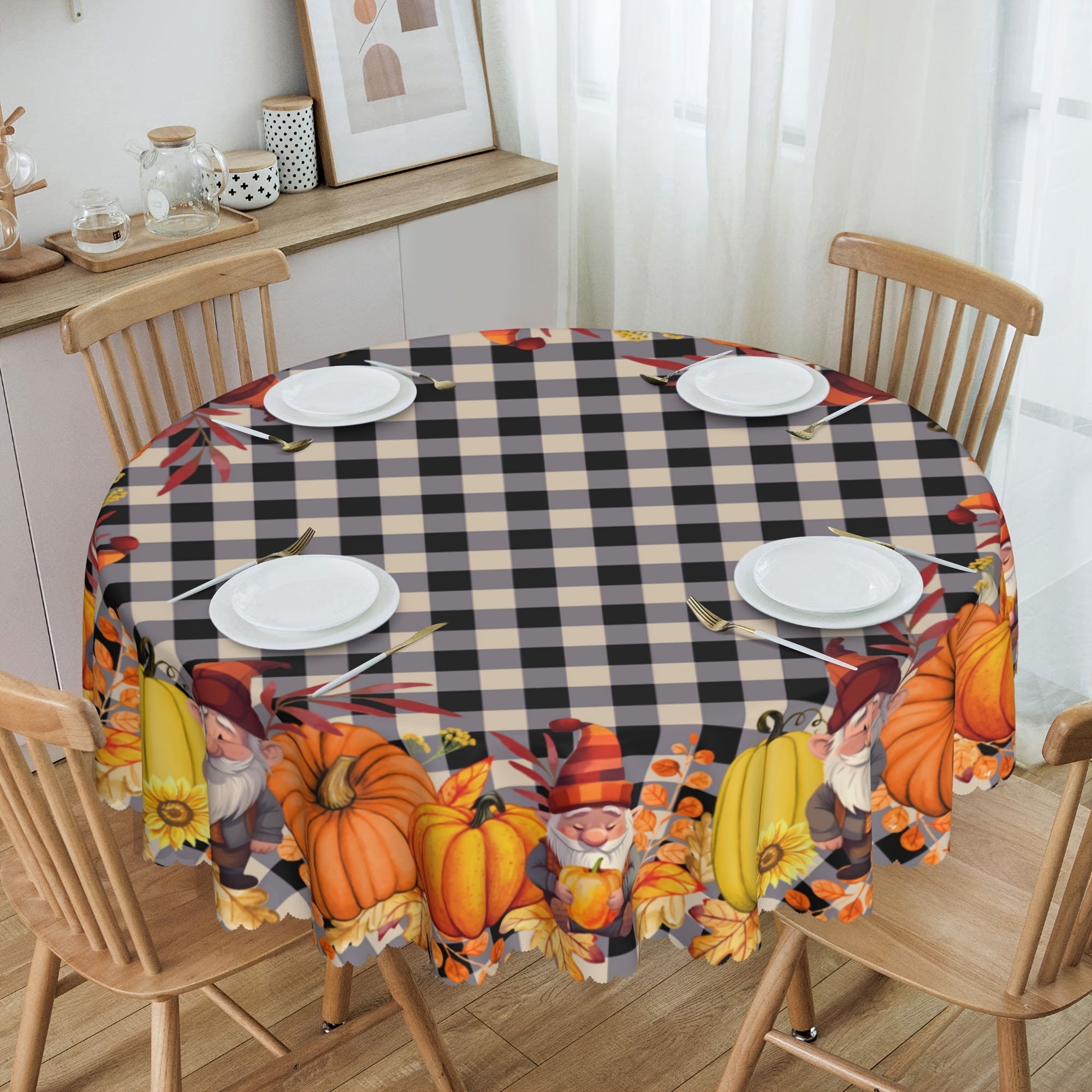 Mantel impermeable para mesa de comedor, de Acción de Gracias, camión, pavo  y hojas de otoño, para cocina, fiesta, mesa al aire libre, mantel