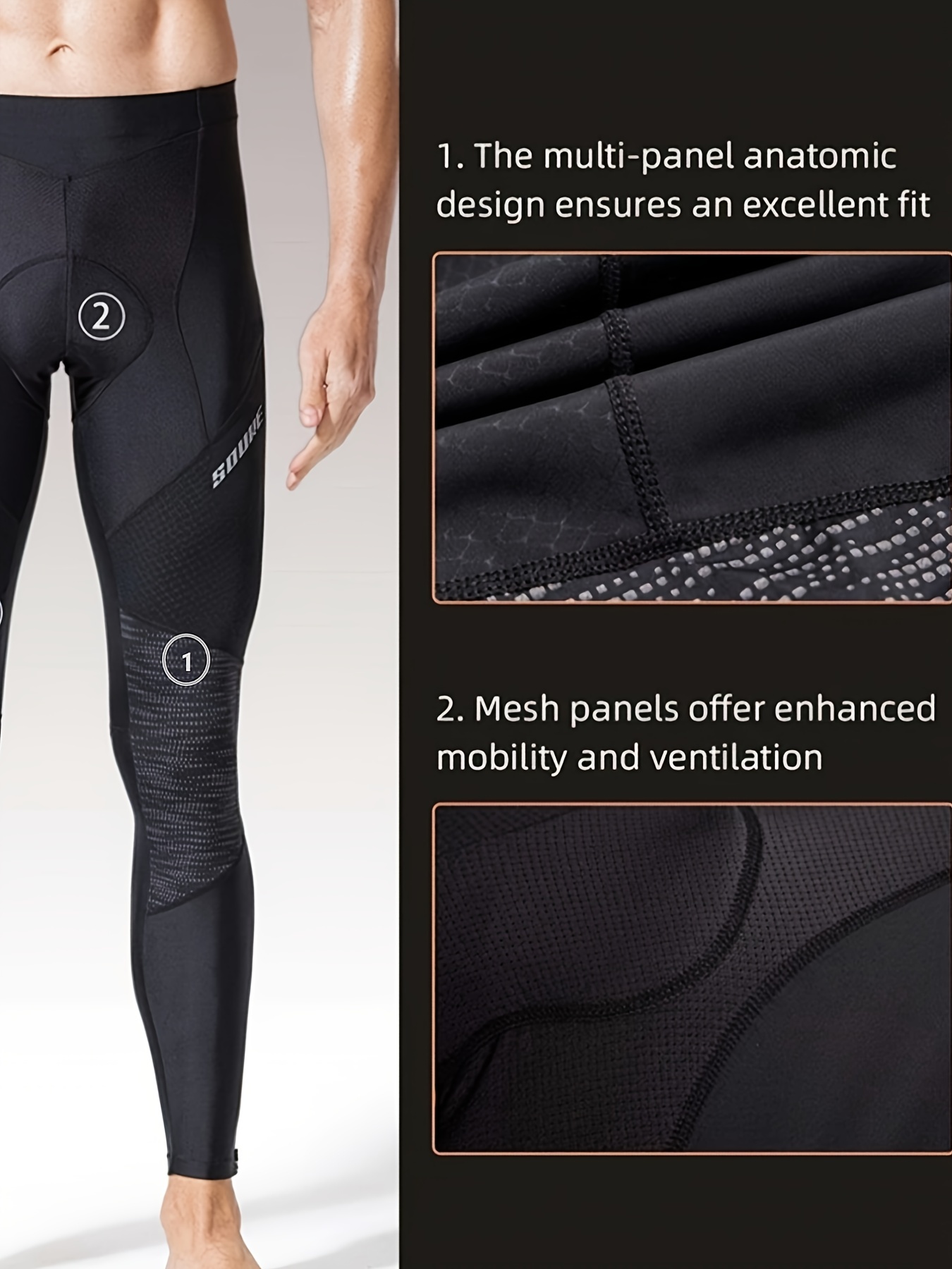  Souke Sports Men's Bike Pants Long 4D Padded Cycling Tights  Leggings Outdoor Riding Bicycle : Clothing, Shoes & Jewelry