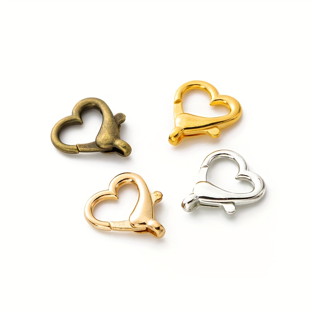 copper keychain clasp, heart, gold plated, approx 26mm (FD10900) 