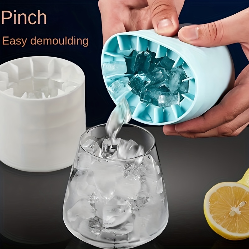 Ice Cube Maker With Lid & Bin for Cocktails & Whisky | BPA Free Silicone  Container & Tong | Stackable 36 Nugget Tray for Freezer With Easy Release 