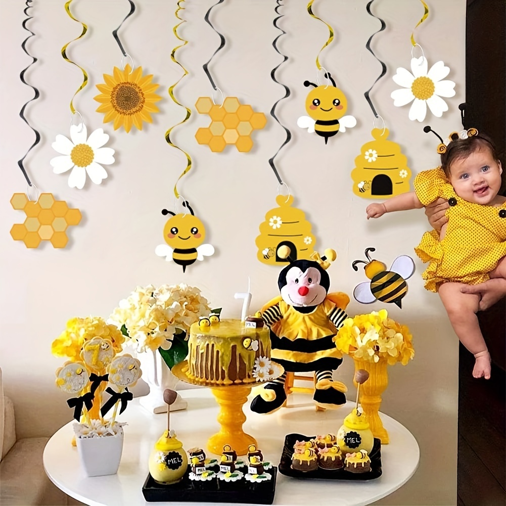 30 Pieces Bee Hanging Swirl Decorations, Yellow Black Sweet as Can Honey  Bee Birthday Party Foil Ceiling for Bee Birthday Party Gender Reveal Party