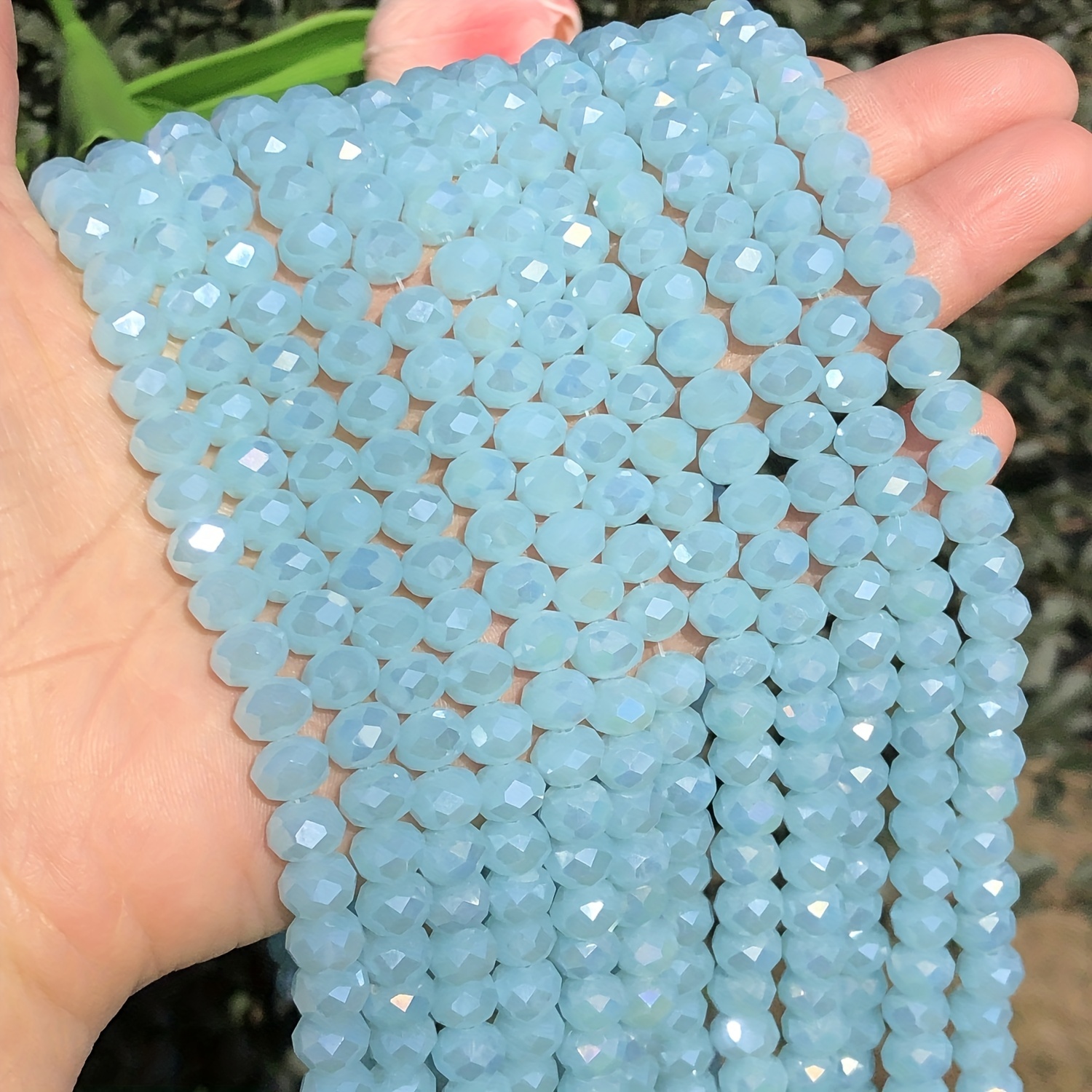 Faceted Ab Light Blue Glass Crystal Rondelle Beads Loose - Temu