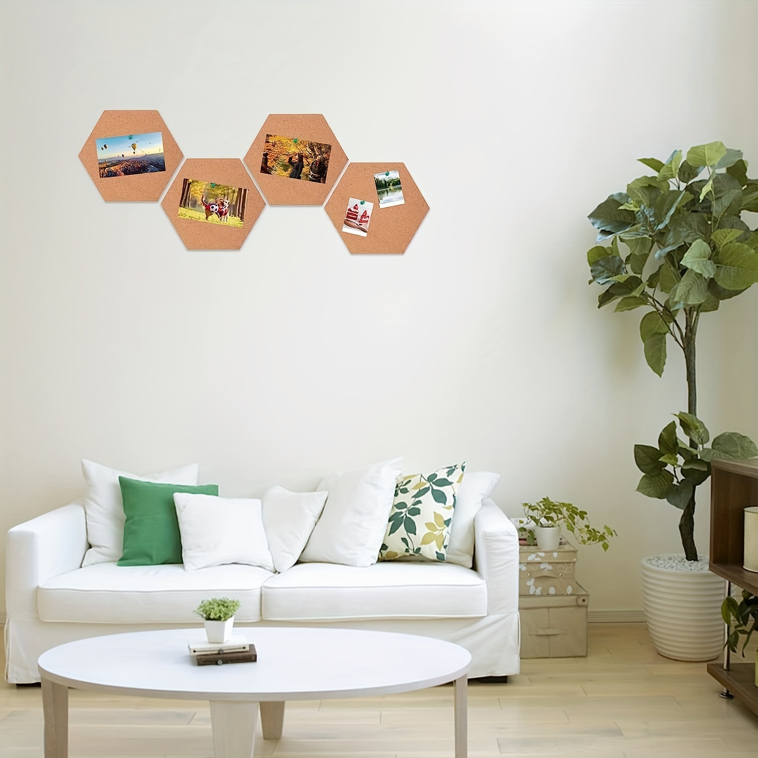 Hexagon Stickers Self-Adhesive Cork Board Tiles Wall Drawing