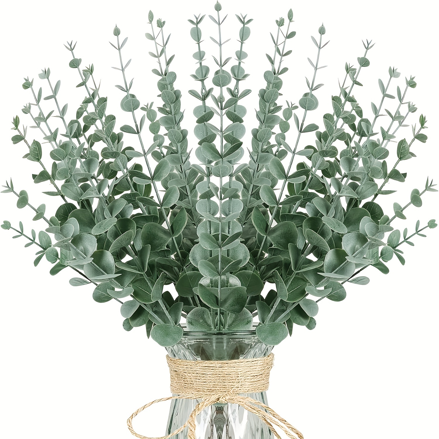  Planta falsa moderna reutilizable banquete de boda, color  verde, tallo de eucalipto artificial, color gris : Hogar y Cocina