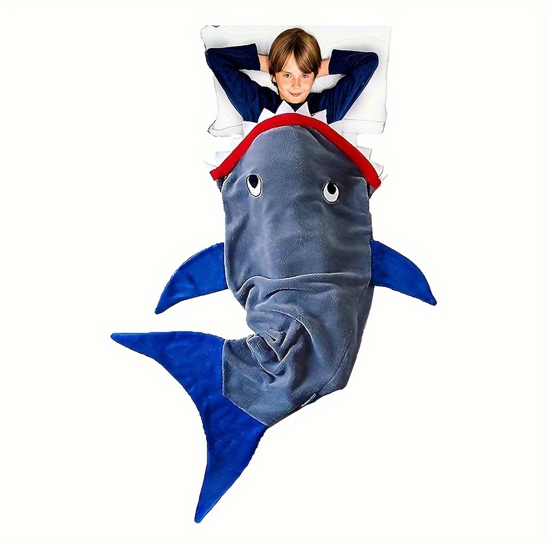 Manta de tiburón para adultos y niños, manta de tiburón portátil, súper  suave y acogedora manta de franela con capucha para dormir con cola de  tiburón, manta de forro polar, regalos para los amantes de los tiburones,  83 pulgadas, XXL  