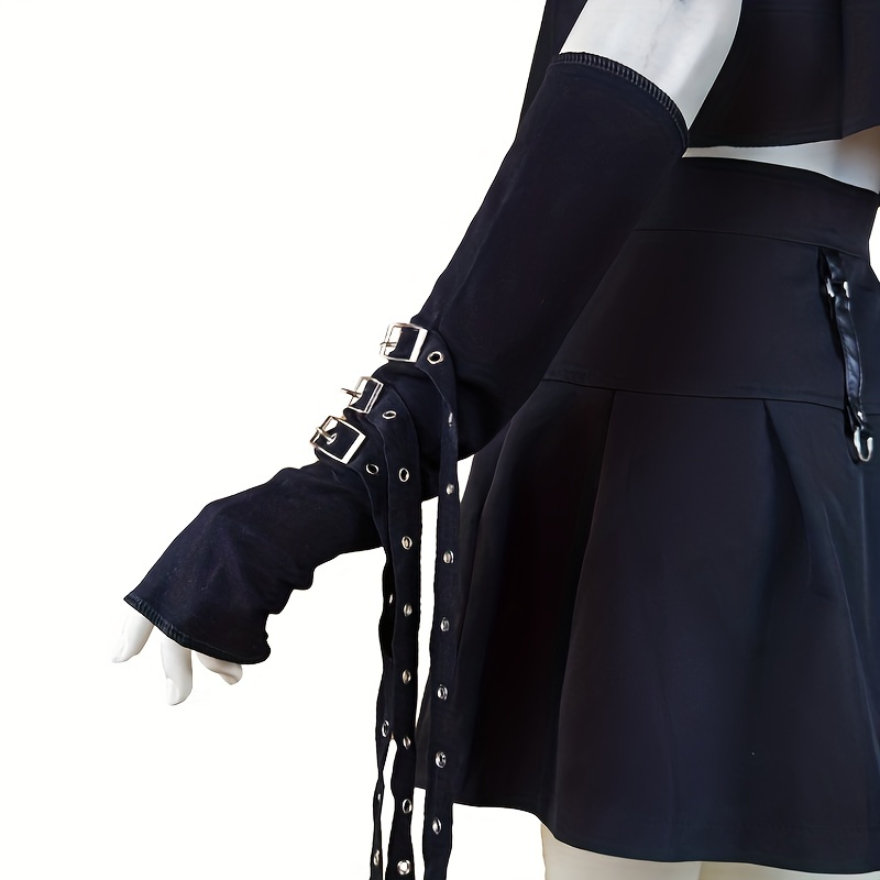 Rivet Belt Decor Punk Gloves Gothic Fingerless Gloves