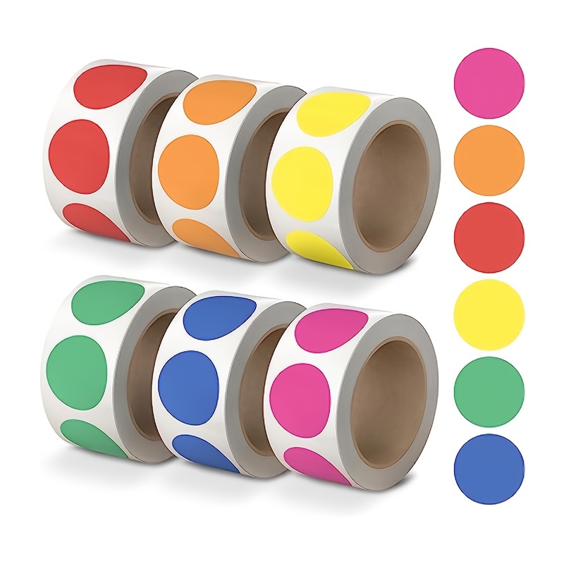  Ouzoustate 1400 PCS Black Circle Dot Stickers 3/4 Round Color  Coding Label Stickers : Office Products