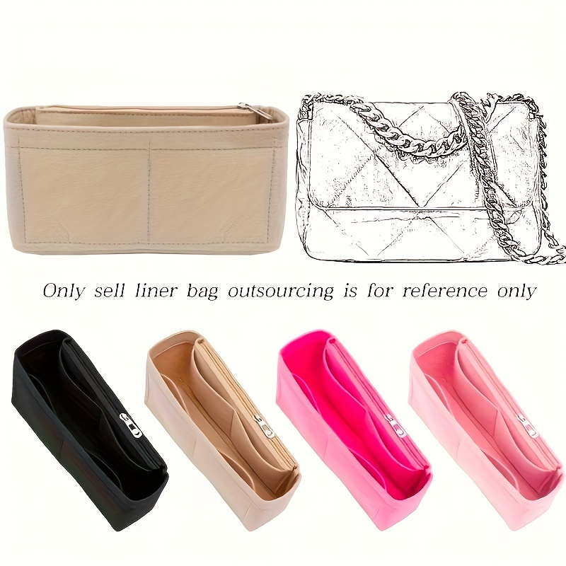 Multi-pocket Organizer Insert Bag, Felt Cloth Zipper Cosmetic Storage Bag,  Lightweight Portable Inner Travel Storage Bag - Temu Netherlands