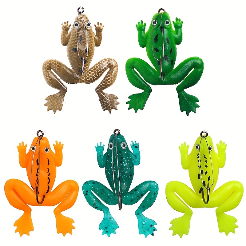 1Pc Soft Toad Frogs Bass Fishing Lure Hollow Body Frogs Fishing