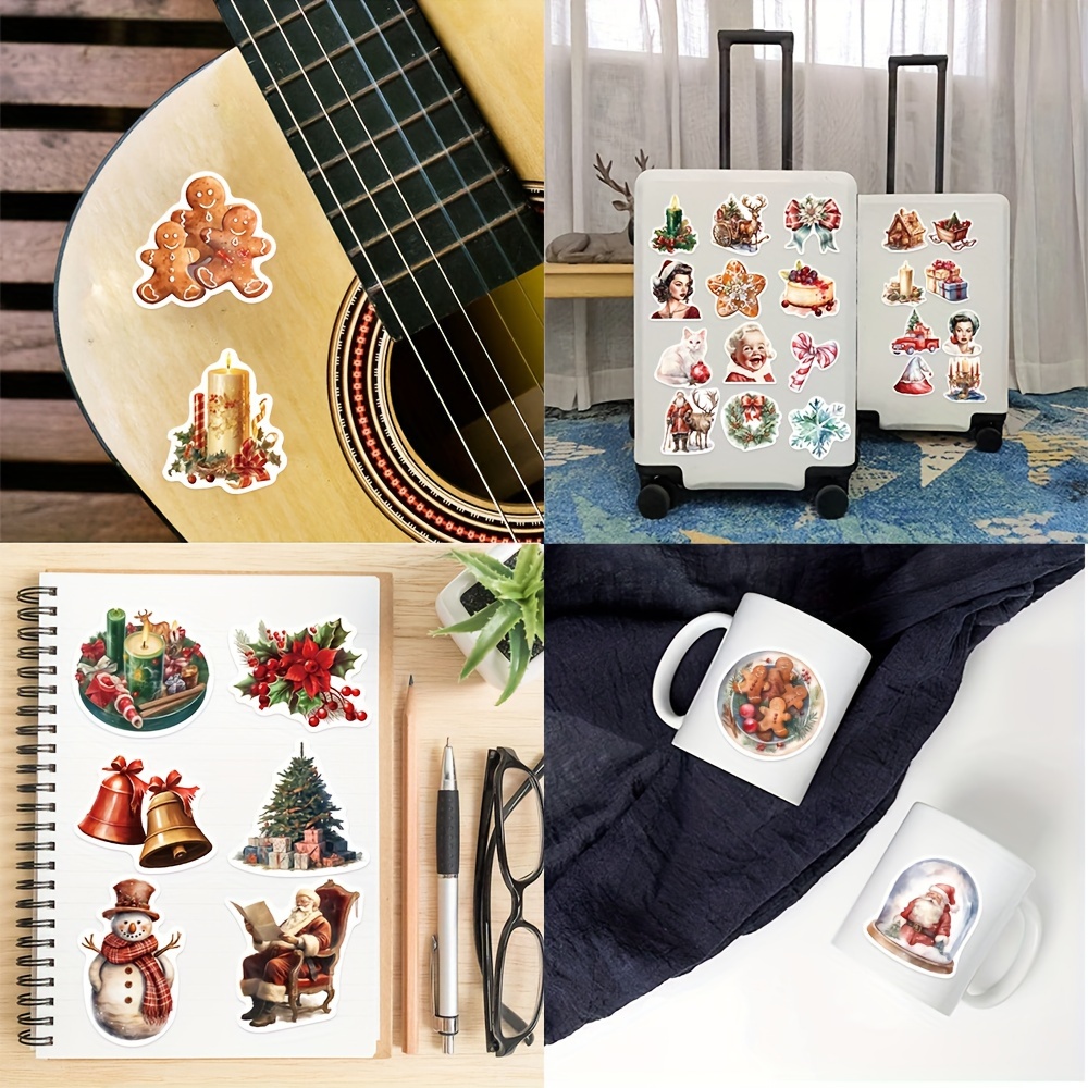 100PCS Christmas Theme Stickers Non-Repeating Vinyl Waterproof Holiday  Stickers