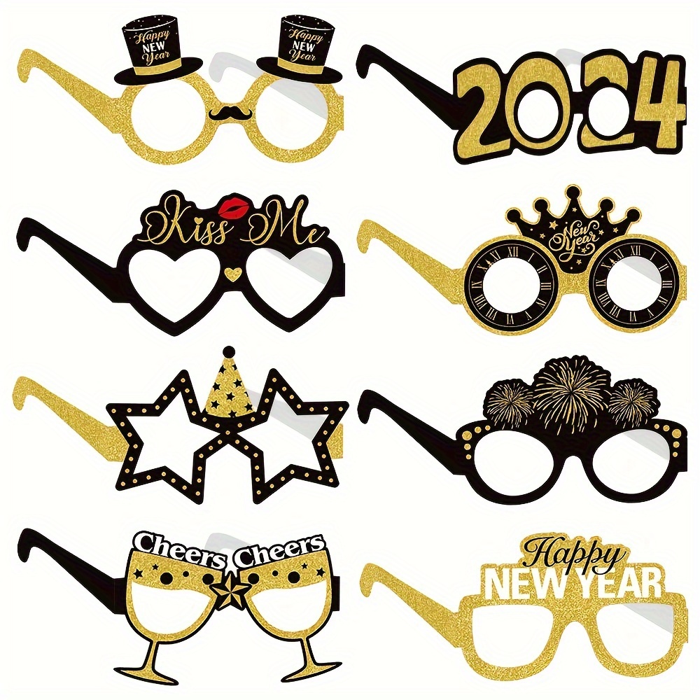 2024 Glasses Frame New Year Party Decor Decorative Party - Temu