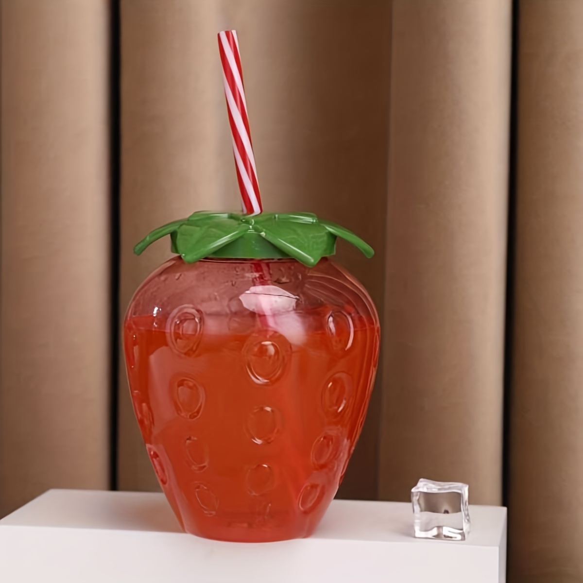 Strawberry Heart Straw Toppers set of 4 for Tumbler, Straw Cup