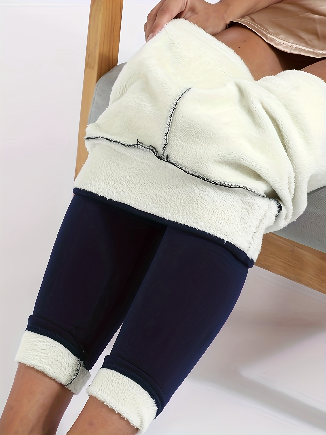 Women High-Waist Leggings Winter Thermal Pants Cashmere Lamb Wool Slim Leggings  Female Thick Fleece Trousers Ladies Warm Tights - AliExpress
