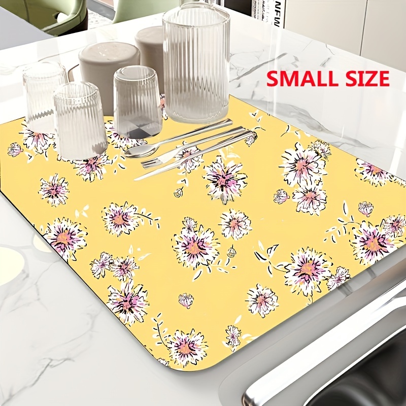 Kitchen Countertop Drainer Mat Rectangle Rubber Dish Plaacemat Non