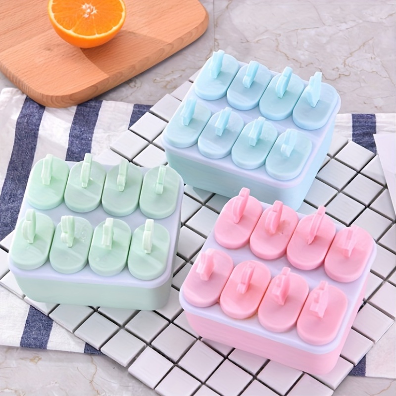 ASA Popsicles Molds, 8 Piece Ice Pop Mold, Reusable Easy Release Ice Cream Mold for Kids, Many Shapes Homemade Popsicle Molds, DIY Popsicle Maker, BPA Fre