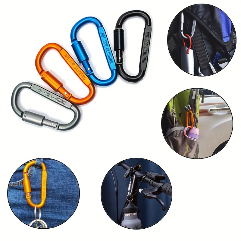 5pcs Small Metal Carabiner Clips Dual Spring Wire Gate Snap Hooks