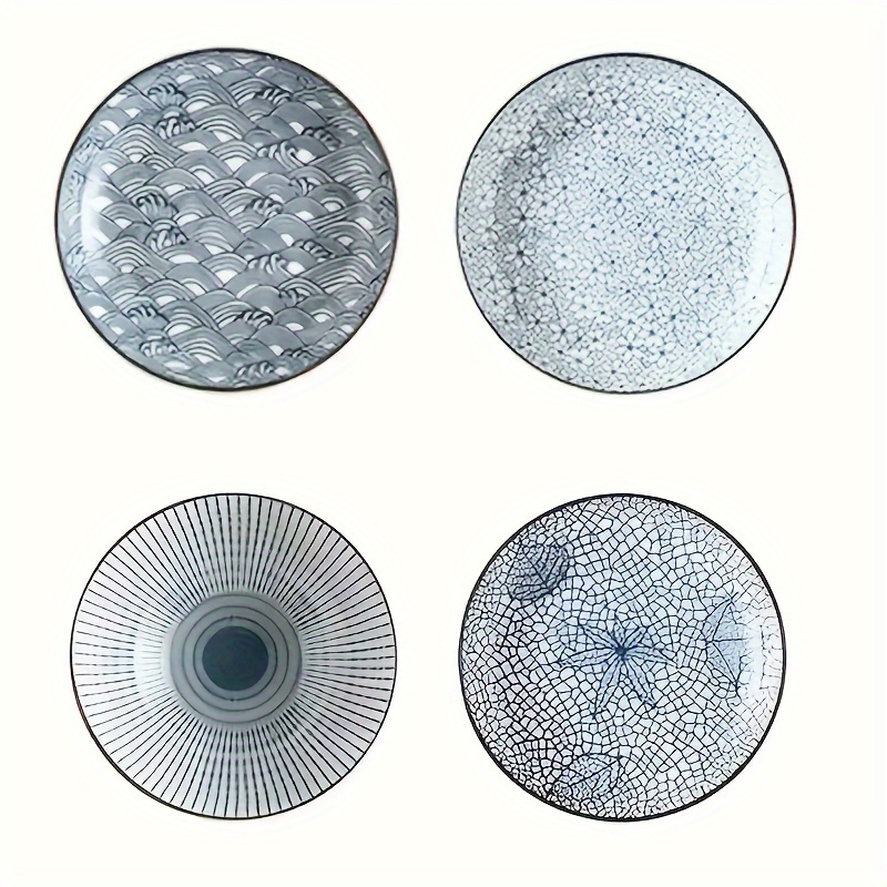 4 Ceramic Dinner Plates For Home Use
