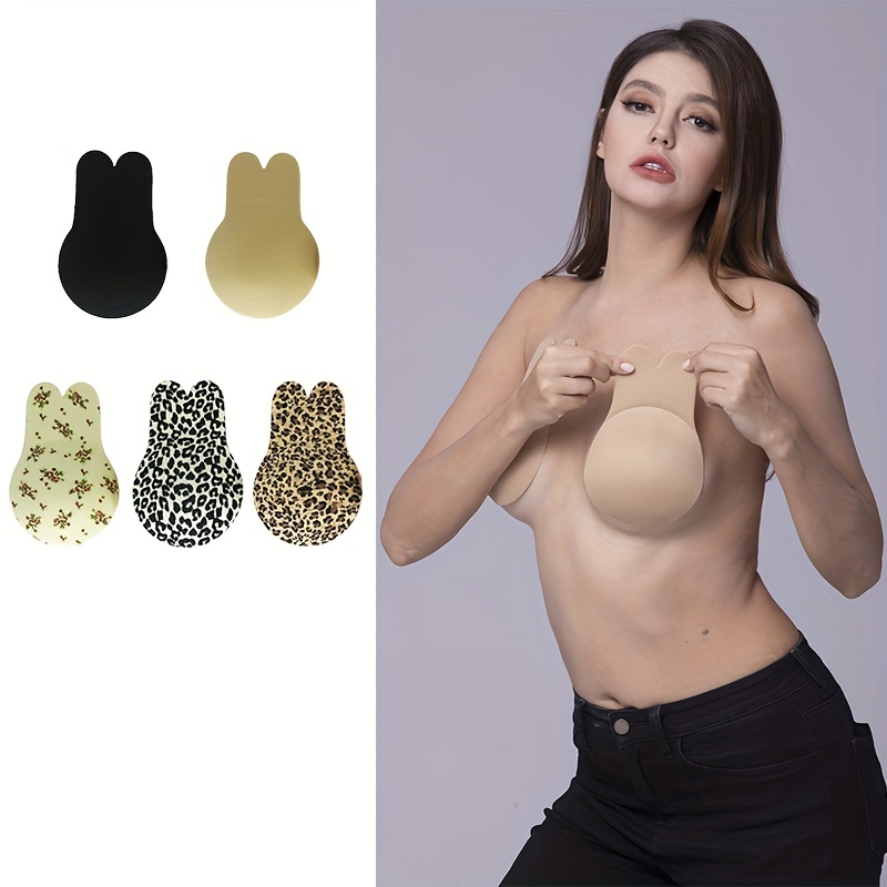 VM MALL Women's Silicone Gel Invisible Self-Adhesive Stick on Push up  Strapless Bra (Beige Skin, 12x12x15 cm)