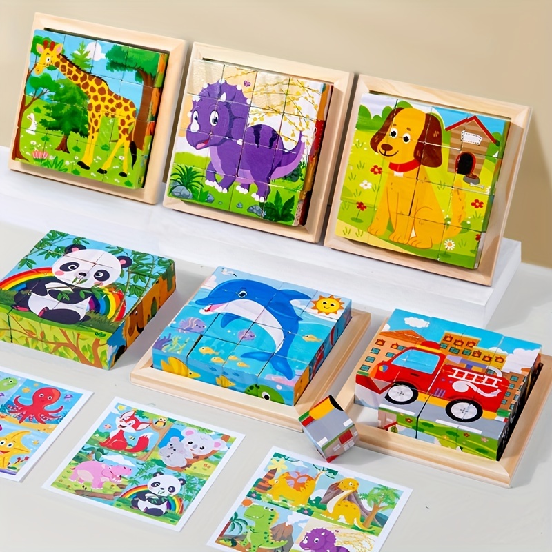 Puzzle animaux en bois pour enfants de 1, 2, 3 ans, pour filles et garçons,  jouet de Cognition, éducatif, cadeau préscolaire - AliExpress