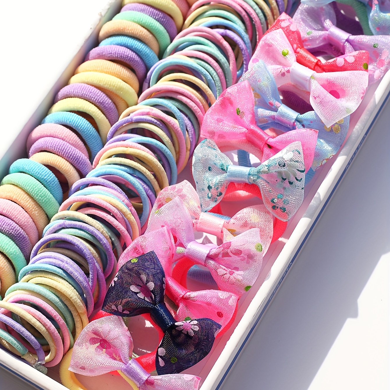 Temu 300pcs Creative Colorful Candy Color Elastic Hair Ties Decorative Hair Accessories Holiday Gift for Girls,$2.99,free returns&free ship,300 Pieces