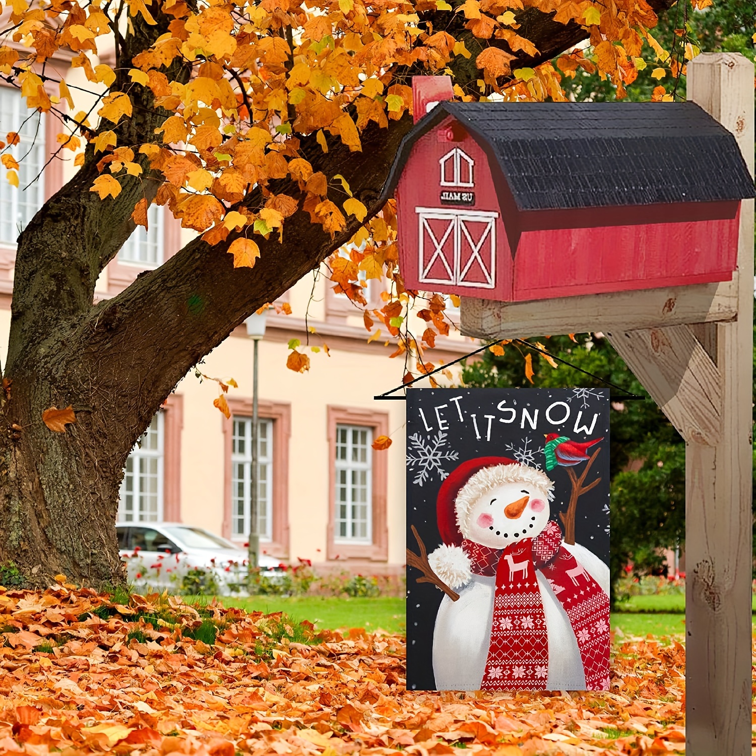 1pc Benvenuti Pupazzi Neve Invernali Bandiera Giardino - Temu Italy