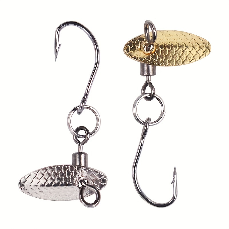 Bimoo 20pcs Single Hook for Fishing Lure inline Large Eye Spinner Spoon  Hooks Spares