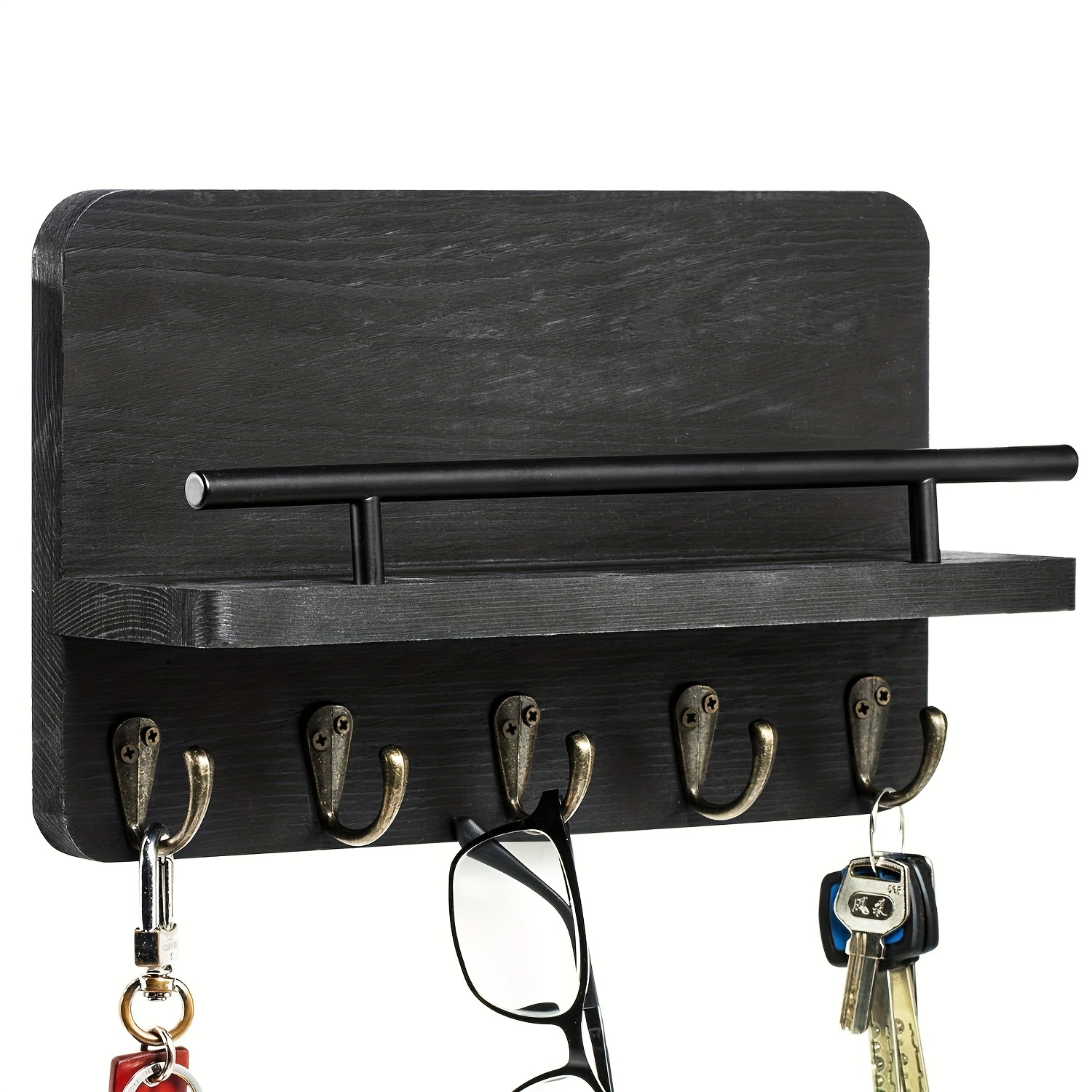 ikkle Soporte para llaves para organizador de correo de pared con ganchos  para llaves, soporte de pared para correo, soporte de pared, soporte de