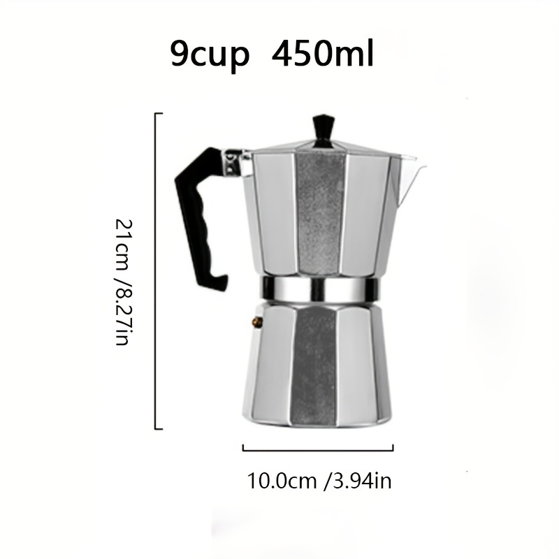 1pc italian style stovetop espresso maker aluminum moka pot for strong and flavored coffee easy to operate and clean