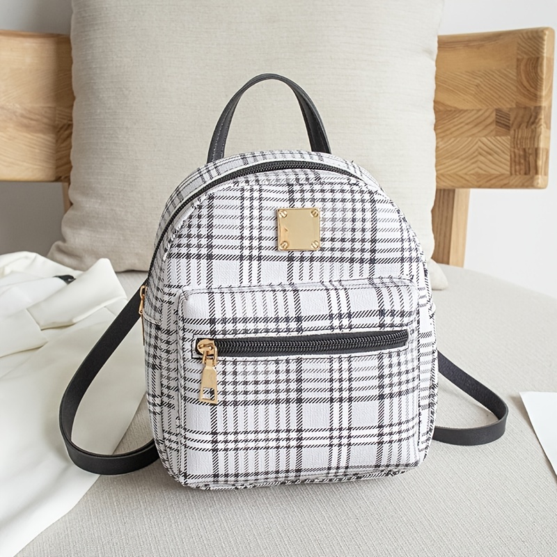 Bags, Mini Checkered Backpack