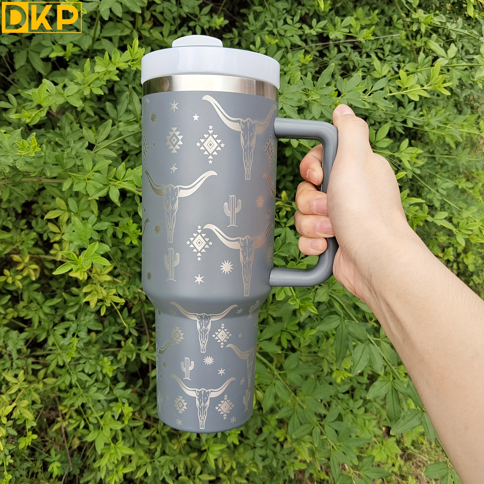 40oz Flower & Skull Pattern Tumbler With Handle And Straw Lid, Suitable For  Outdoor Travel&Camping, Christmas Gift in 2023