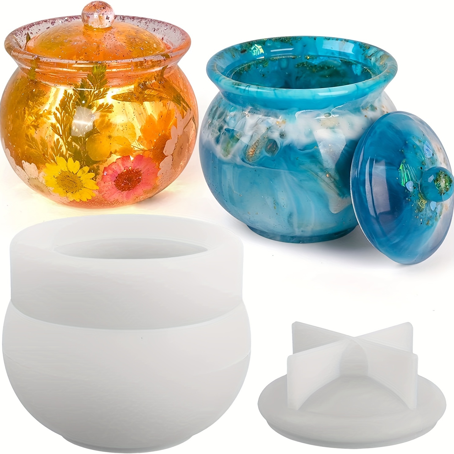 Jar Resin Mold With Lid, Mushroom Jar Silicone Resin Mold, Diy Resin Epoxy  Casting Craft