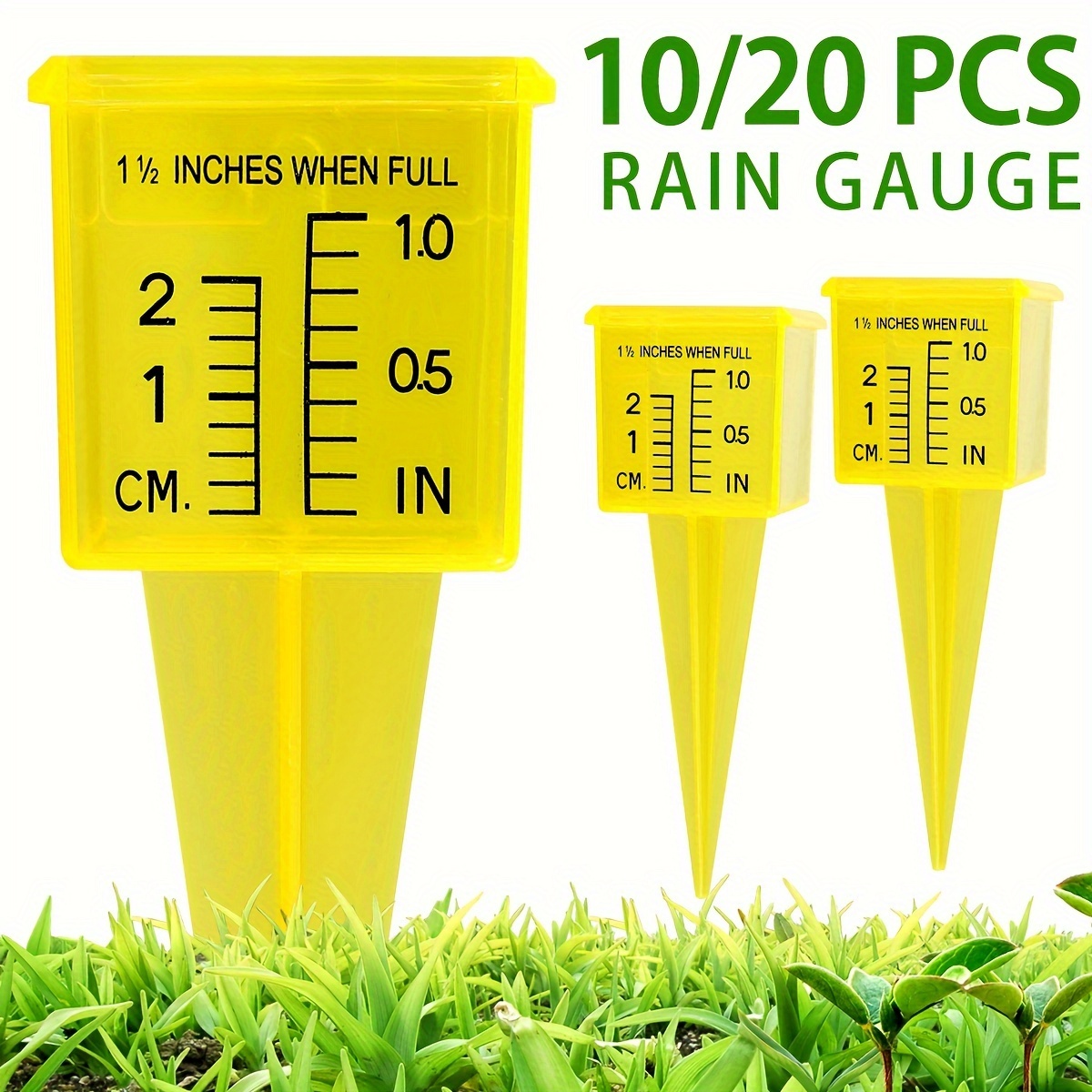 1 Pc 80.77cm Capacité Pluviomètre En Verre Extérieur Avec De Grands  Chiffres, Pluviomètres Détachables Avec Piquet Pour Cour, Jardin, Pelouse