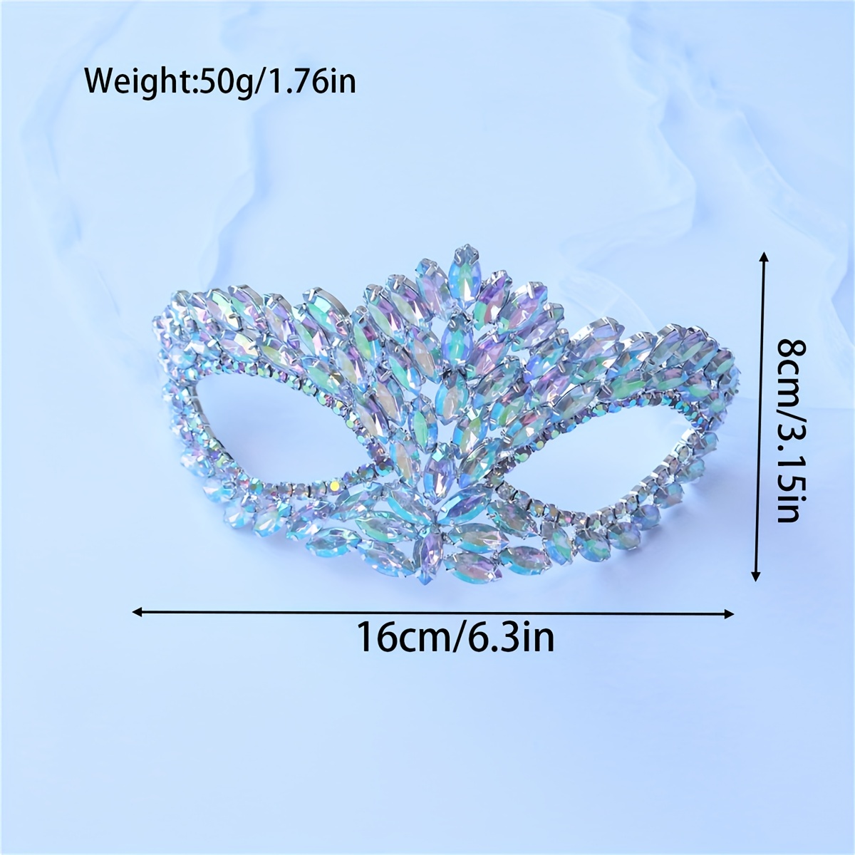 Rhinestone Mask Half Face Mask Exquisite Jewelry Mask - Temu