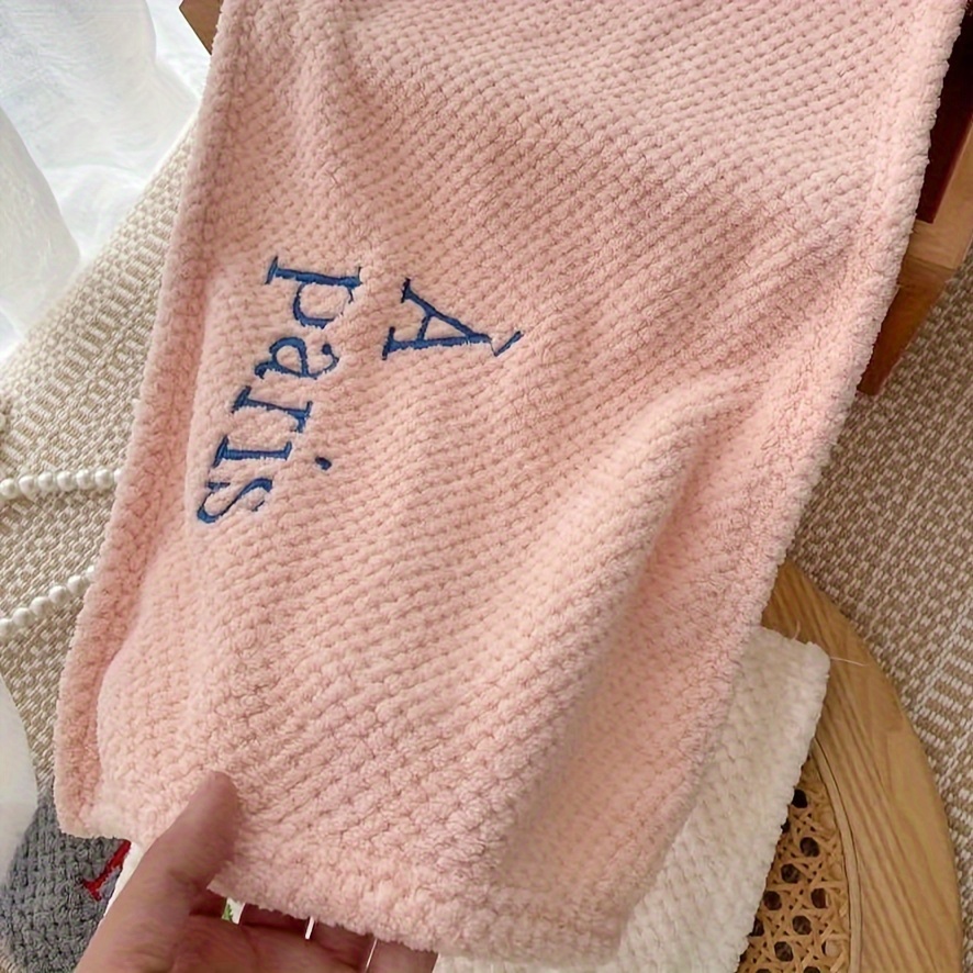 Letter Embroidery Fingertip Towel, Hanging Towel For Wiping Hands