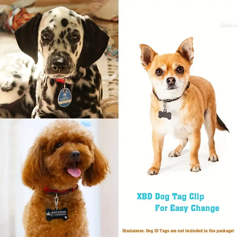 Dog Tag Clips Dog Collar Quick Clip Rings Pet Id Tag Holder - Temu