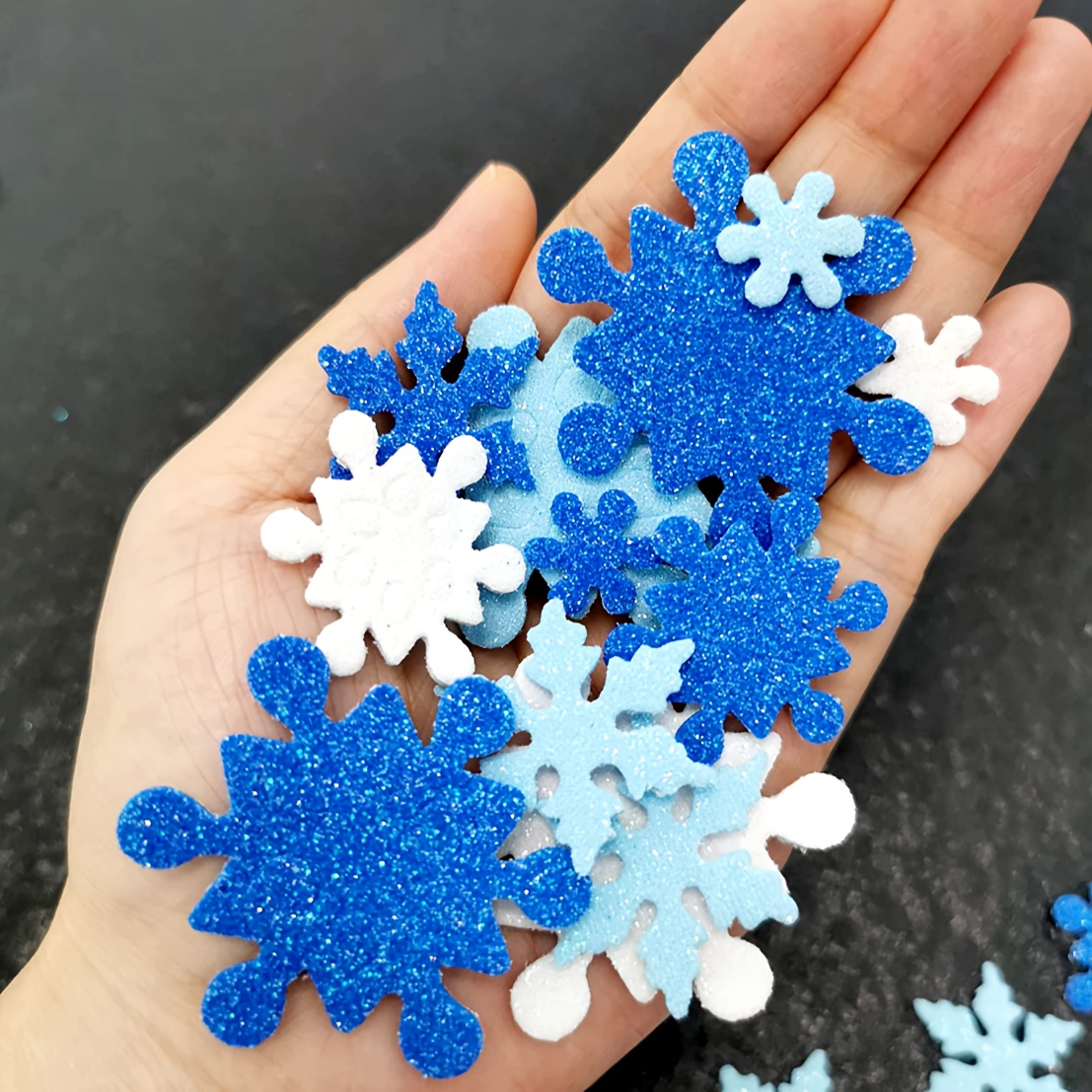 Diy Christmas Foam Stickers Self adhesive Snowflake Shape - Temu