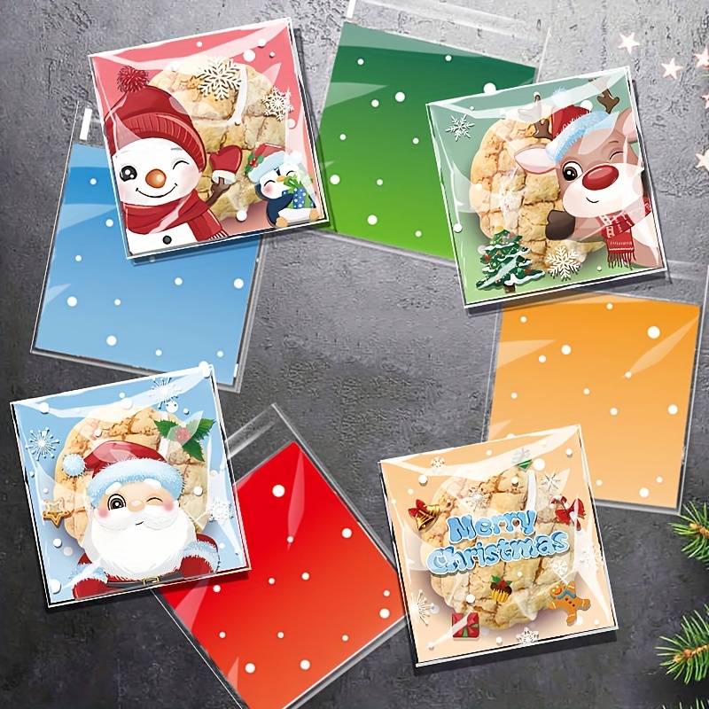 

50pcs Self Adhesive Bags For Cookie, Cake, Chocolate, Candy, Snack Wrapping, Clear Plastic Treat Bags For Christmas Celebration, Goodie Bags, Goody Bags, Ziplock Bags