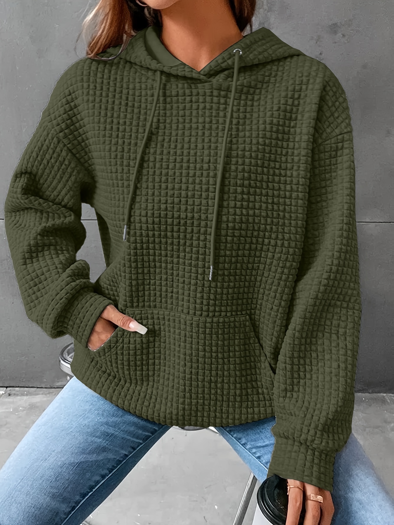 Wild Fable Women's Cropped Hoodie Sweatshirt Olive size Medium