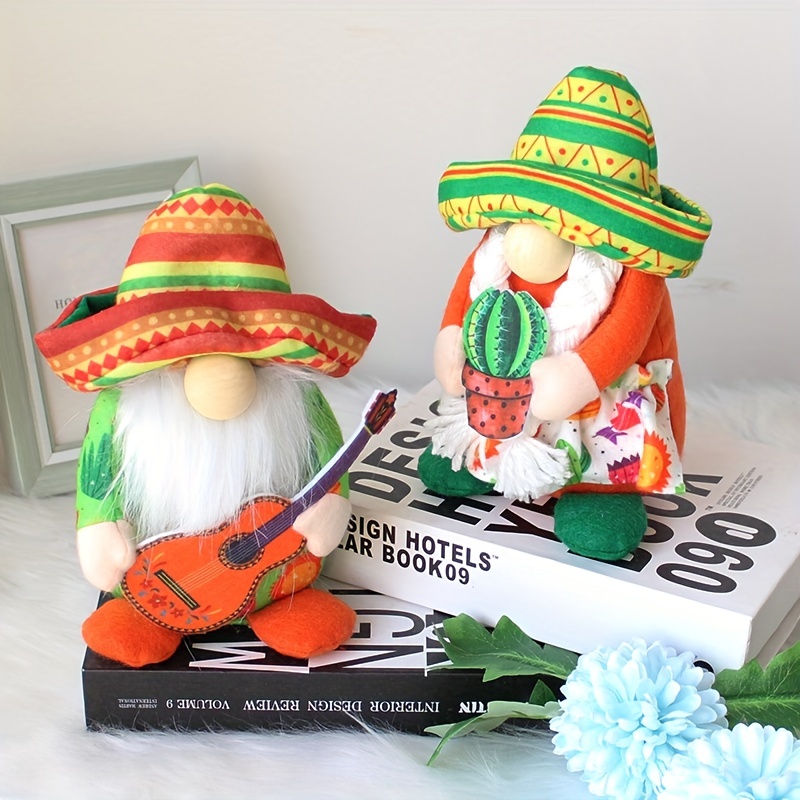 Mexican Carnival Gnome Plush Doll Cute Guitar Holding Gnome - Temu
