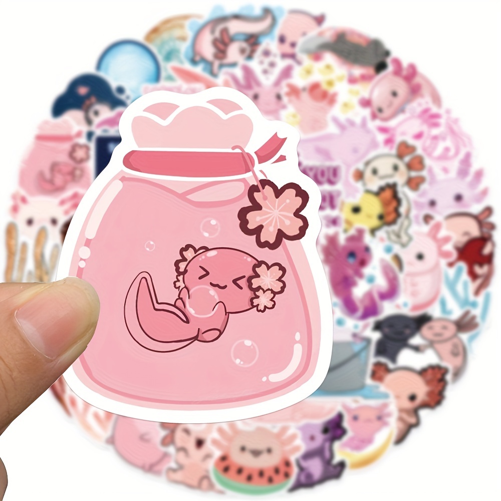 Aowplc 150 Pcs Axolotl Stickers, Glossy Vinyl Axolotl Stickers for Water  Bottle, Laptop, Phone, Cute Axolotl Stuff, Axolotl Gifts, Axolotl Party