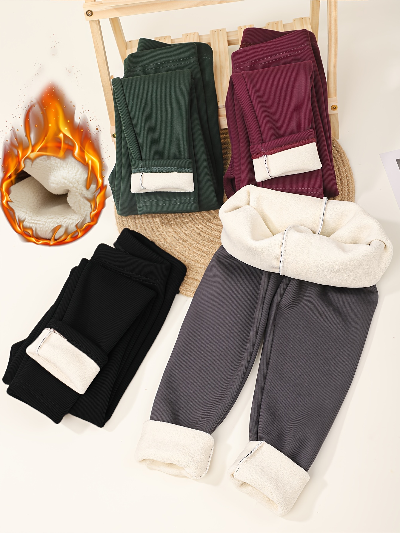 Buy Kids Girls Fleece Lined Leggings Warm Winter Soft Trousers Thick  Thermal Pants at affordable prices — free shipping, real reviews with  photos — Joom