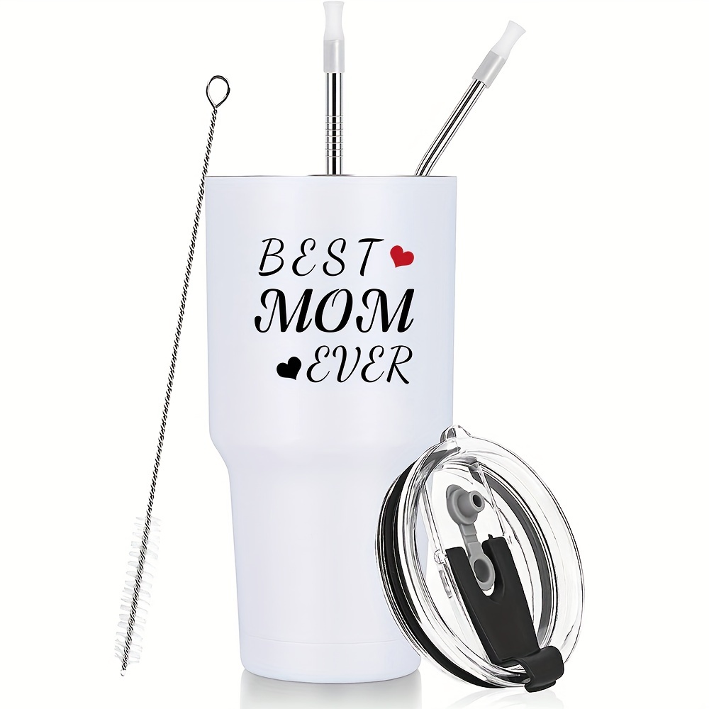 Best Mom Ever Gift - 20 oz Skinny Stainless Steel Insulated Tumbler  Engraved Travel Coffee Mug Gift for Mom, om Birthday, Christmas, Mother's  Day Gift with Straw