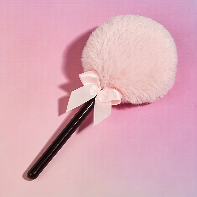 1pc Lollipop Shaped Fluffy Makeup Puff With Handle Large Area Face Loose  Powder Puff Body Powder Puff For Girls And Women