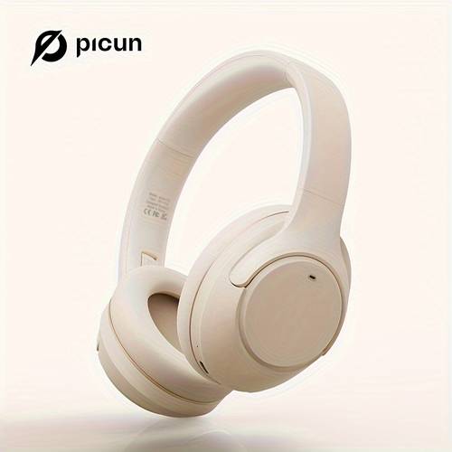 picun f2 hybrid active noise cancelling headphones with built in microphone spatial audio mode 50h playing time hi res audio deep bass wireless over ear foldable headphones for travel home office gym
