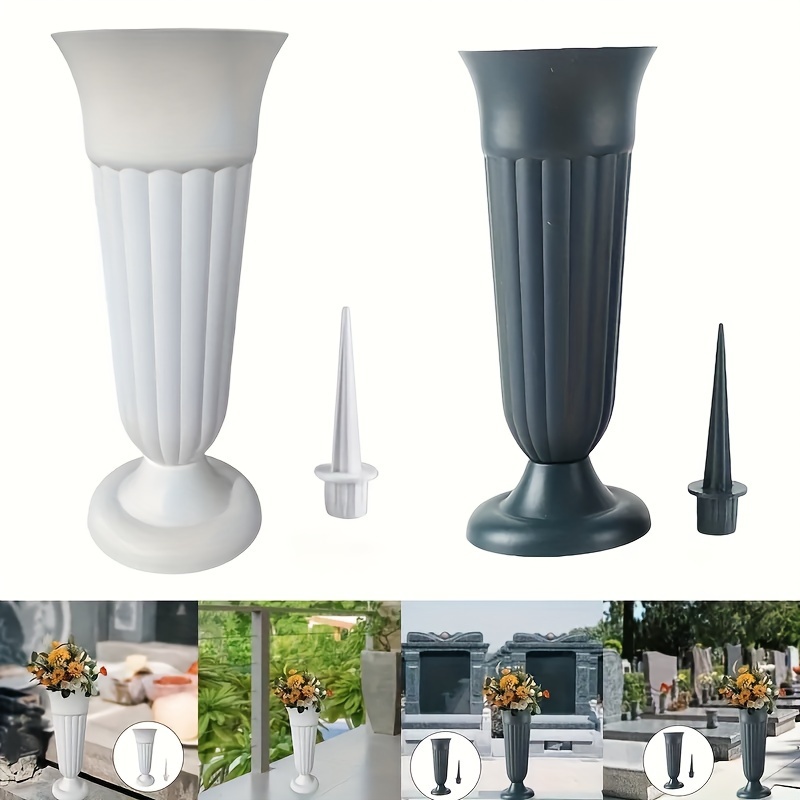 

1pc, Cemetery Vase Decoration With Ground Placement, Memorial Vase (excluding Flowers)