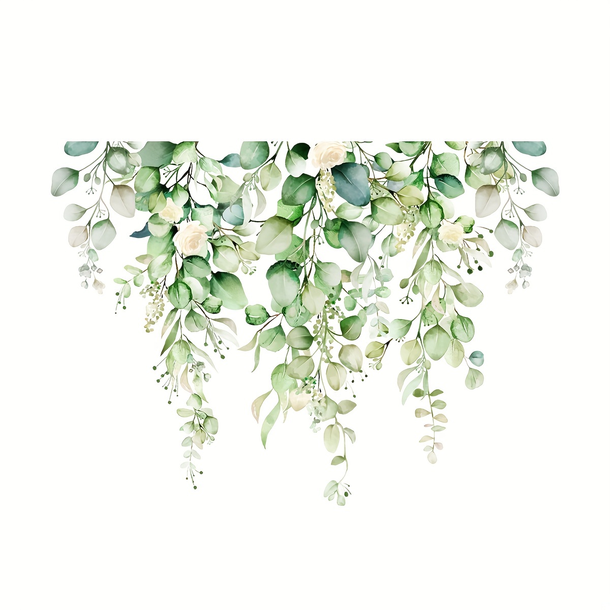 Removable Flower and Leaf Wall Sticker for Bathroom Decoration